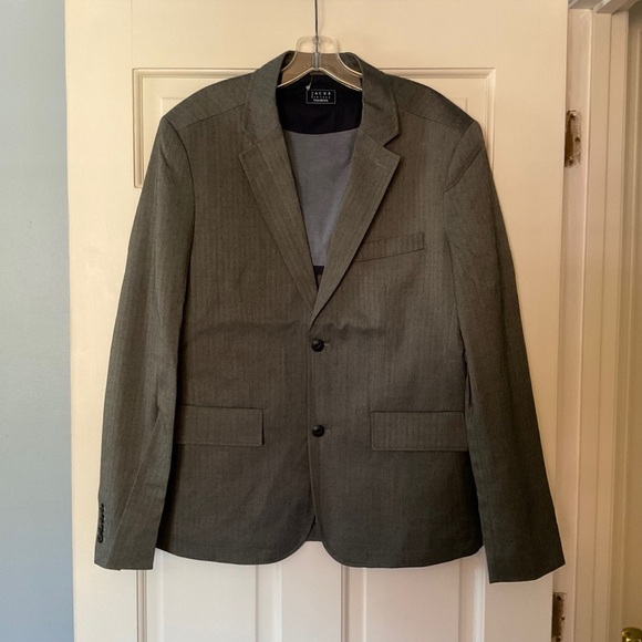 Jachs Men’s Classic Blazer Jacket Charcoal Gray Stretch Poly Rayon Blend M NWT - Picture 1 of 8